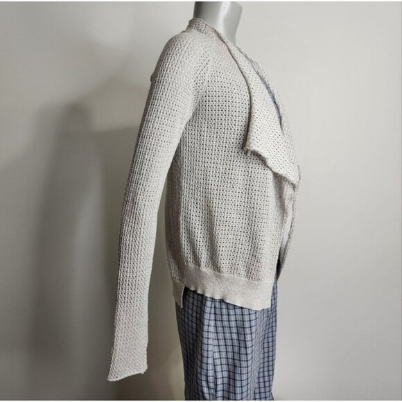 Zadig & Voltaire "Daphnee" Silver Grey Open Front Knit Cardigan Size S - Picture 7 of 11